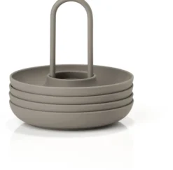 ZONE Denmark Eierbecher Singles 4 Stück mit Halter taupe