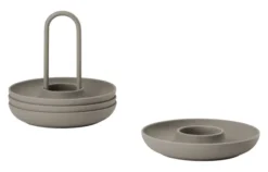 ZONE Denmark Eierbecher Singles 4 Stück mit Halter taupe