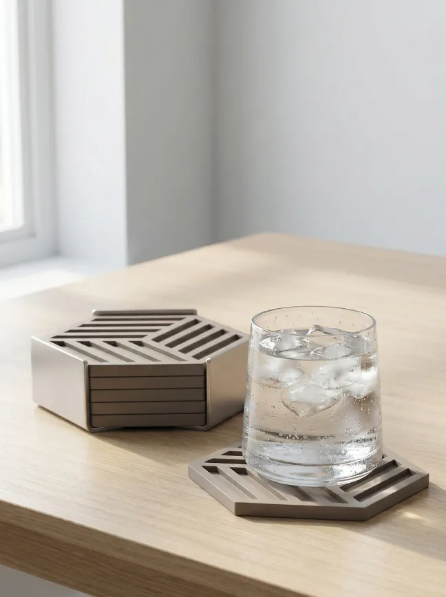 ZONE Denmark Glasuntersetzer Hexagon 6 Stück Black