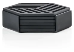 ZONE Denmark Glasuntersetzer Hexagon 6 Stück Black