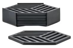 ZONE Denmark Glasuntersetzer Hexagon 6 Stück Black