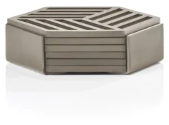 ZONE Denmark Glasuntersetzer Hexagon 6 Stück Taupe