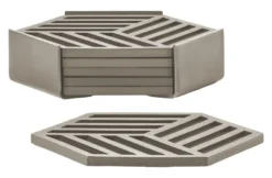 ZONE Denmark Glasuntersetzer Hexagon 6 Stück Taupe