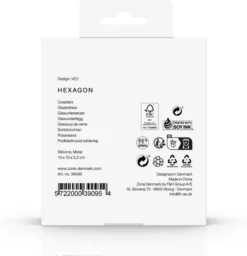 ZONE Denmark Glasuntersetzer Hexagon 6 Stück Taupe