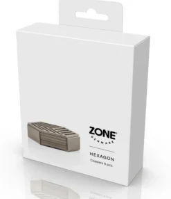 ZONE Denmark Glasuntersetzer Hexagon 6 Stück Taupe