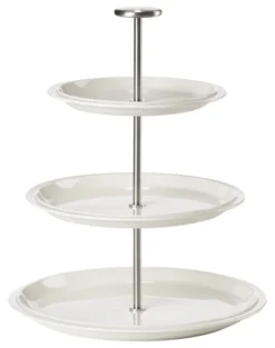 ZONE Denmark Servierständer, 3 Etagen Eau 24 cm Offwhite Porzellan