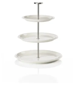 ZONE Denmark Servierständer, 3 Etagen Eau 24 cm Offwhite Porzellan