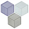 ZONE Denmark Untersetzer Hexagon 3 Stück Indigo/Fog/Olive Taupe